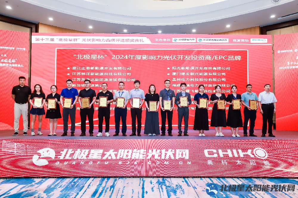 新霖飞能科荣获“北极星杯”2024年度影响力光伏开发投资商/EPC品牌